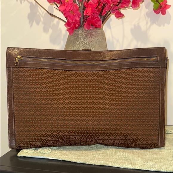 Mark cross vintage monogram canvas Leather Men's portfolio Bag - Picture 5 of 16